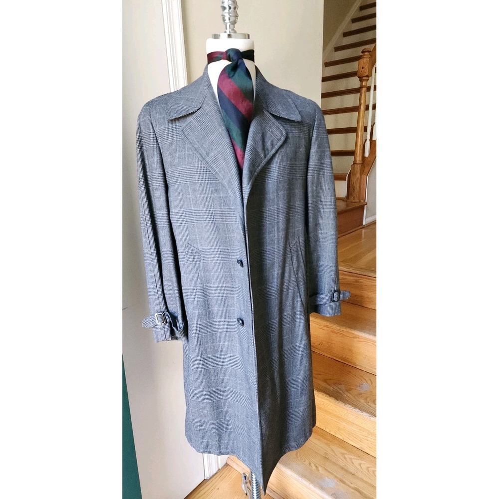 Vintage 1970 Raleighs Prince of Wales 100% Wool  Overcoat Topcoat size ~42R